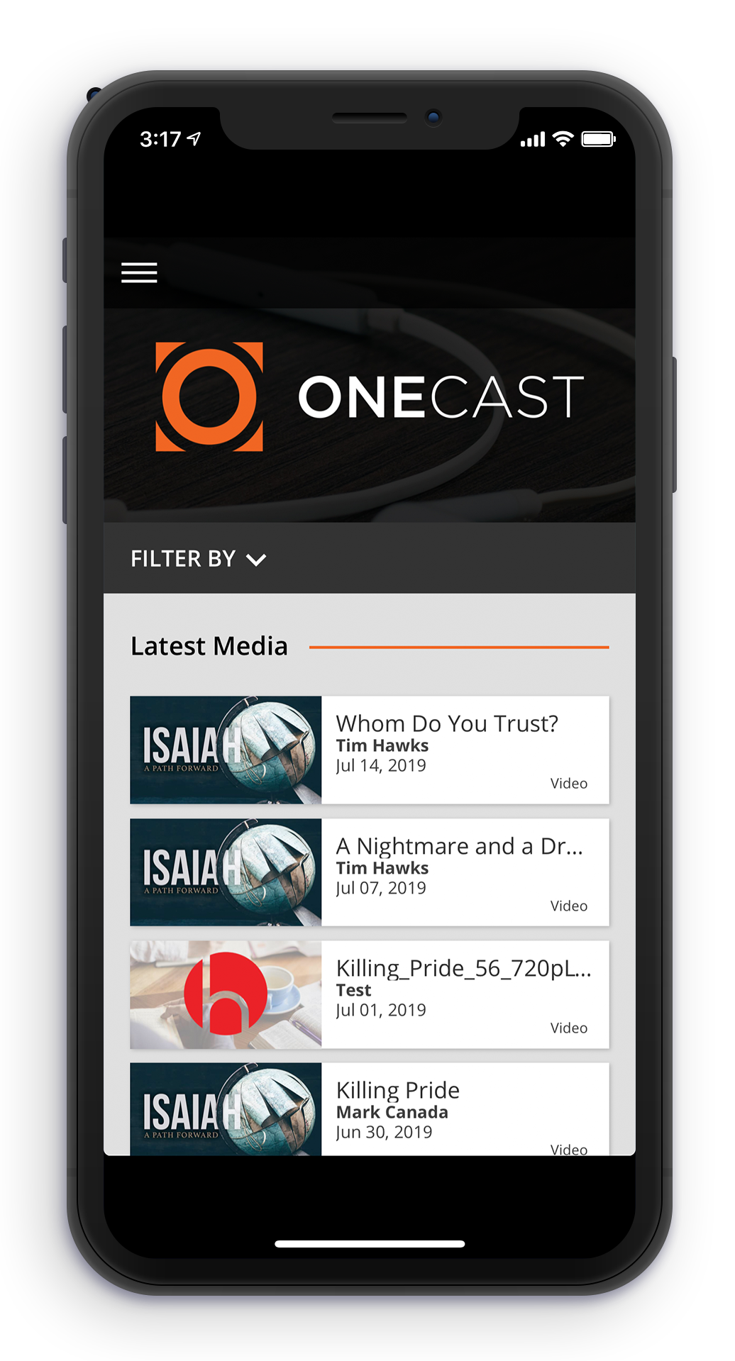 OneCast Church Media Players and iPhone Apps